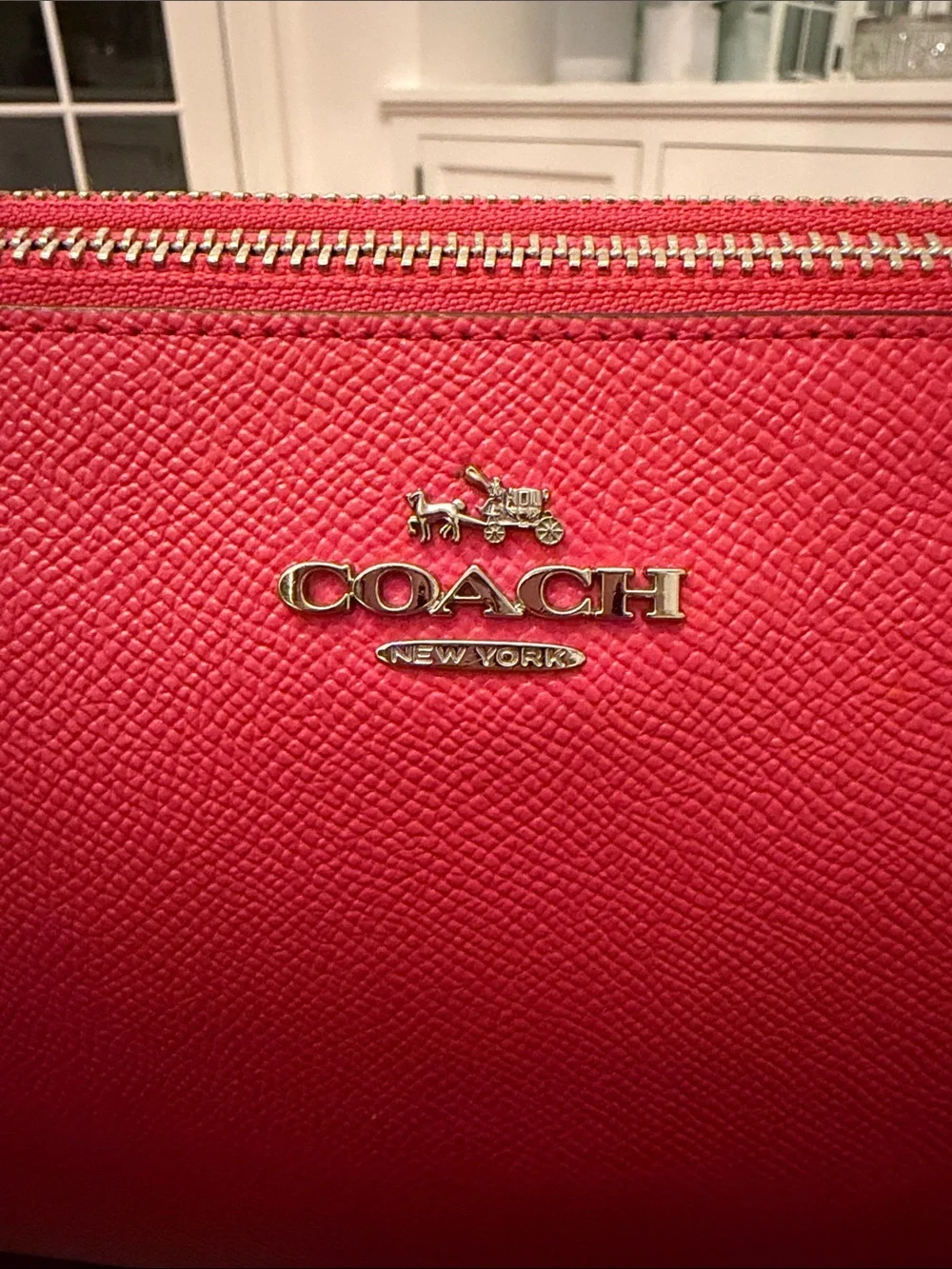 Coach Ombré Red Saffiano Leather Crossbody Clutch